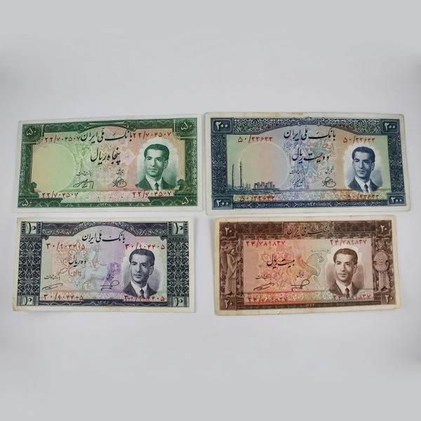 ست اسکناس های کراواتی محمدرضا شاه پهلوی 1330 و 1332 – 704507