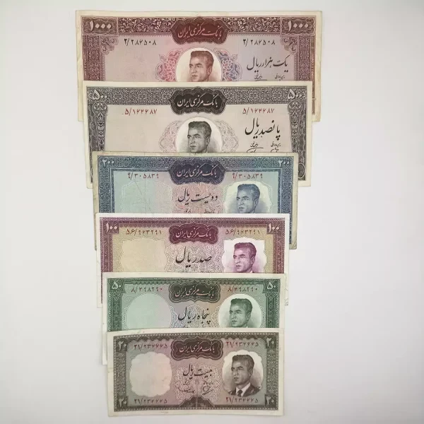 ست اسکناس کراواتی محمدرضا شاه – 6 برگ – 286508