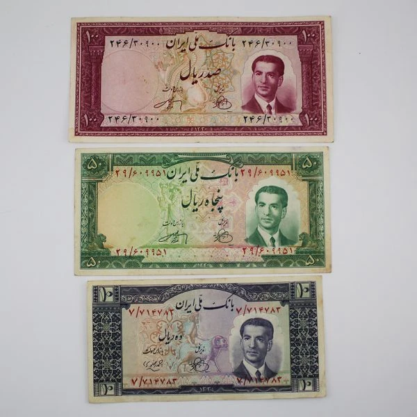 ست اسکناس کراواتی محمدرضا شاه سری چهارم 1330 – 30900