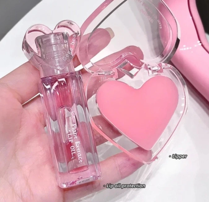 ست بالم لب و لیپ اویل قلبی Gege bear 🎀🌸