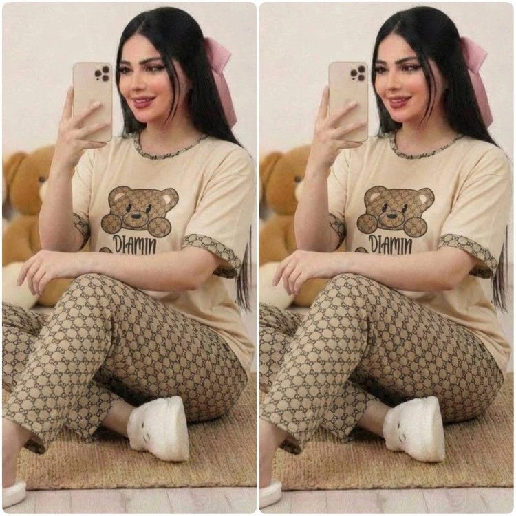 ست تیشرت و شلوار گوچی خرسی نسترن.فری سایز۳۸تا۴۶طبق توضیحات