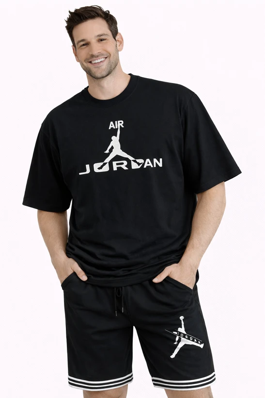 ست تیشرت و شلوارک مردانه Jordan | لباس راحتی و اسپرت سایز L تا XXXL