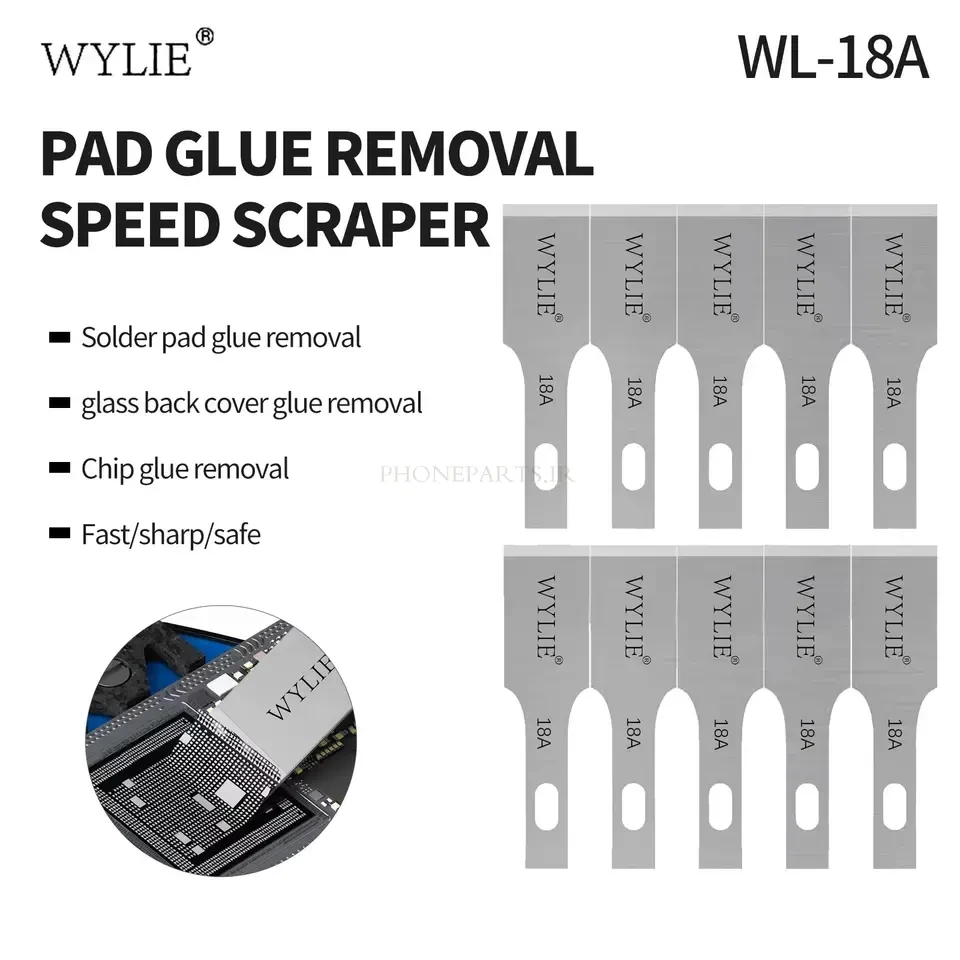 ست تیغه و ابزار جداسازی چسب WYLIE مدل WL-18A (10 عددی)