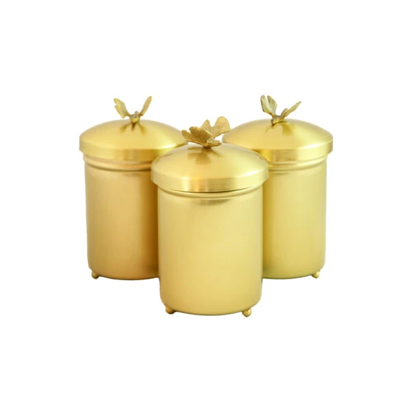 ست جا ادویه 7 پارچه مدل پروانه برنجی کد B-4021