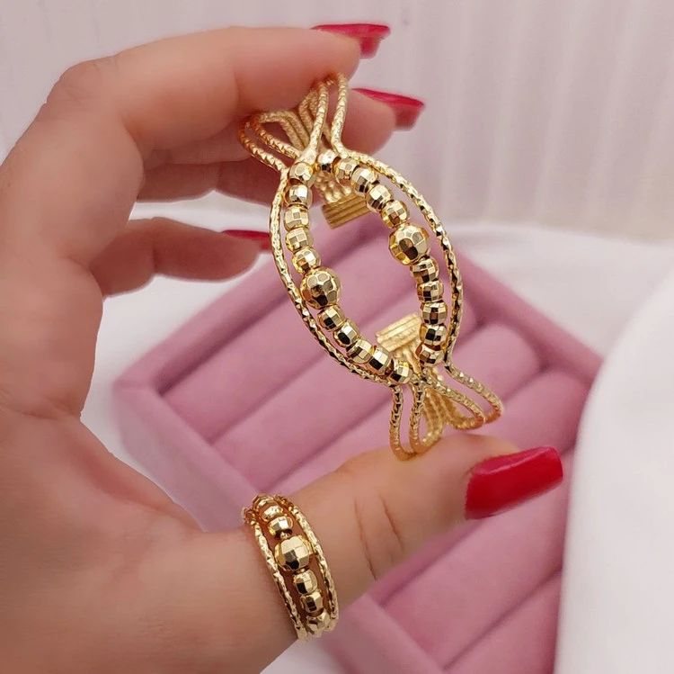 ست دستبند، انگشتر طرح طلای زنانه، مدل البرنادو، طرح جدید، کپی طلا، کد1275💍
