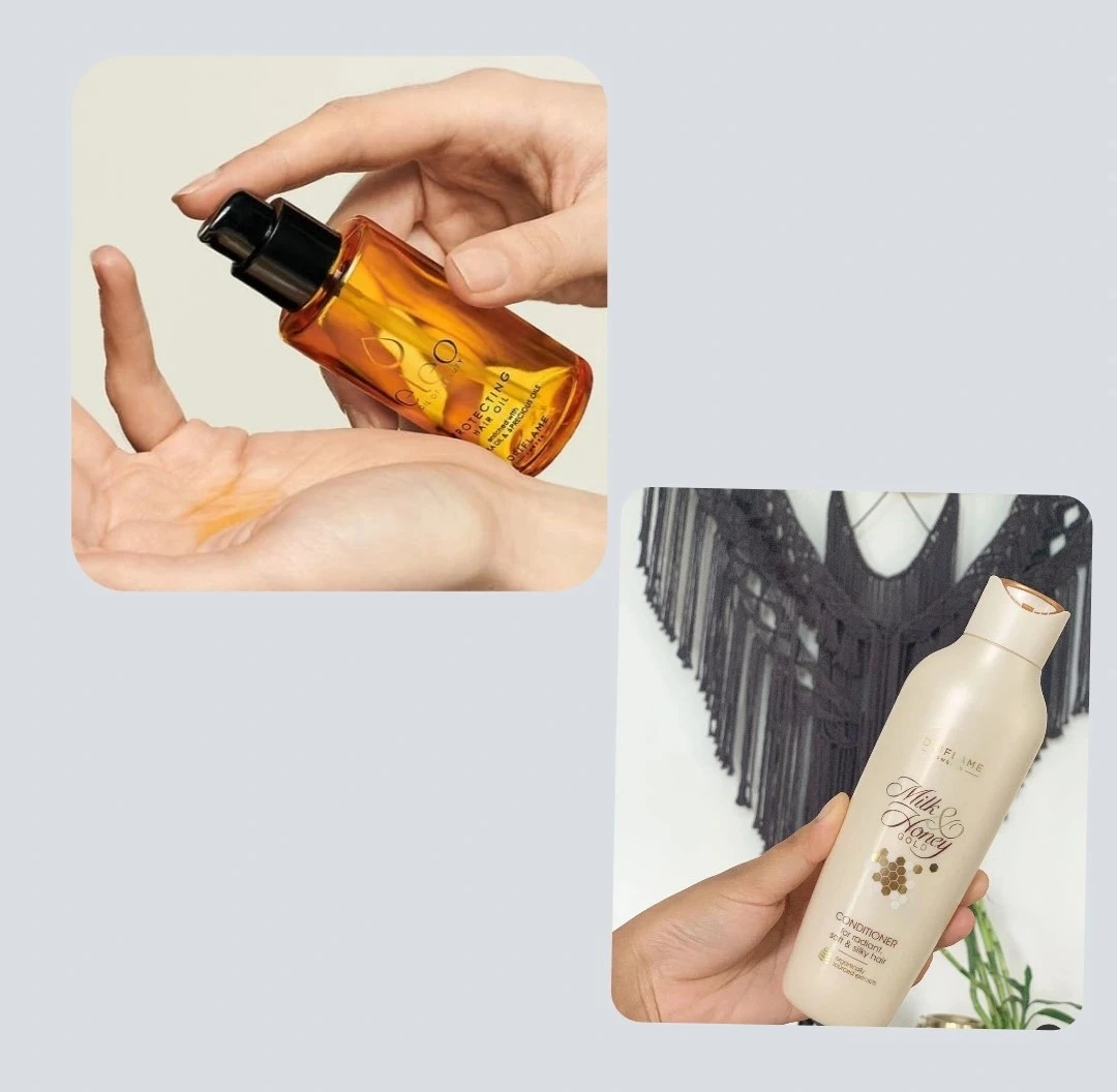 ست روغن مو آرگان مراقبت کننده الئو اوریفلیم و نرم کننده مو شیر و عسل اوریفلیم