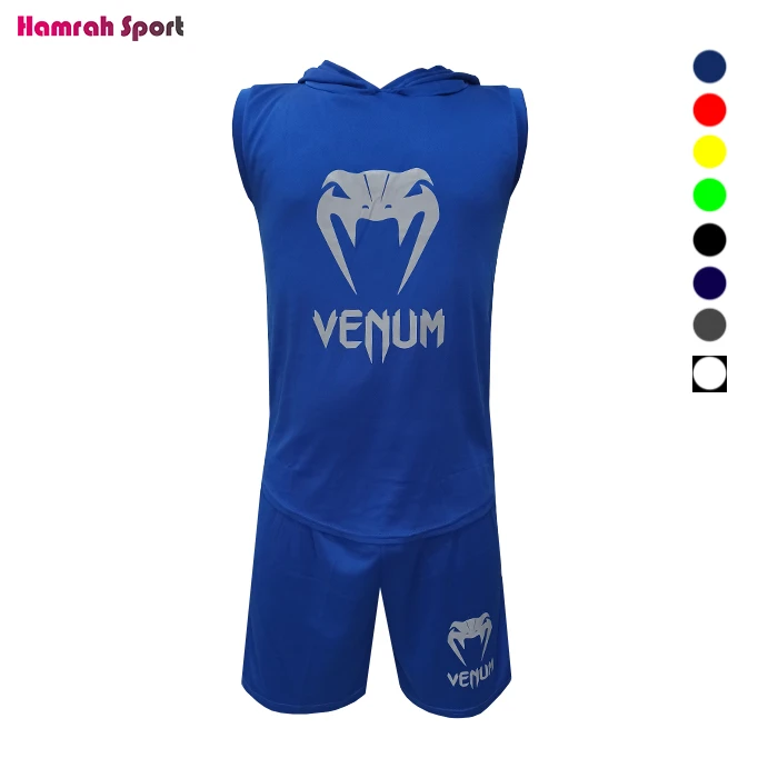 ست رکابی کلاه دار و شلوارک ورزشی مردانه VENOM