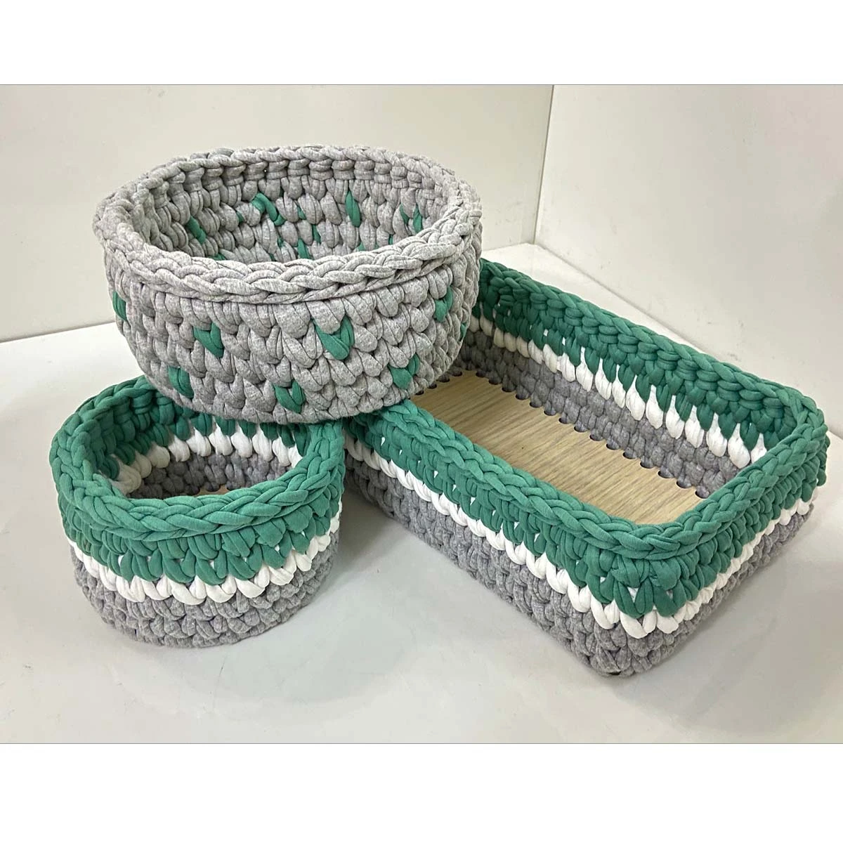 ست سبد وسایل کودک مدل سیسمونی کد Kids Storage Basket-01 مجموعه 3 عددی