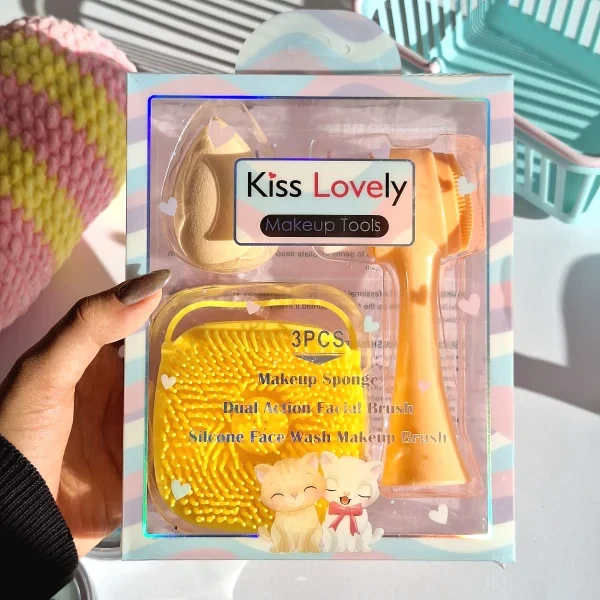 ست سه تکه makeup tools مدل kiss lovely