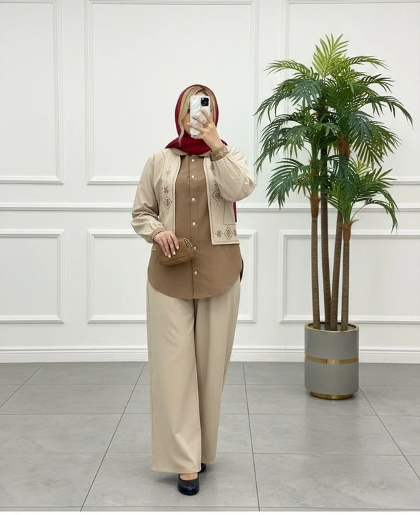ست سه تیکه گلدوزی،جنس لینن،سایز۳۸تا۴۸