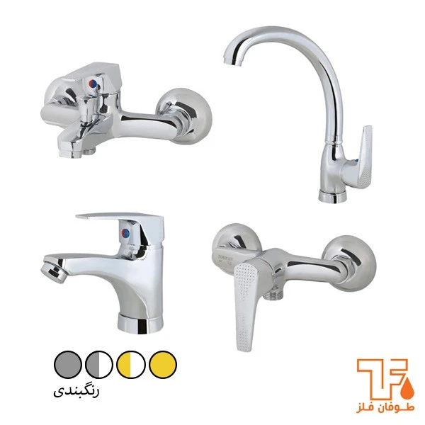ست شیرآلات طوفان فلز مدل مینا کروم