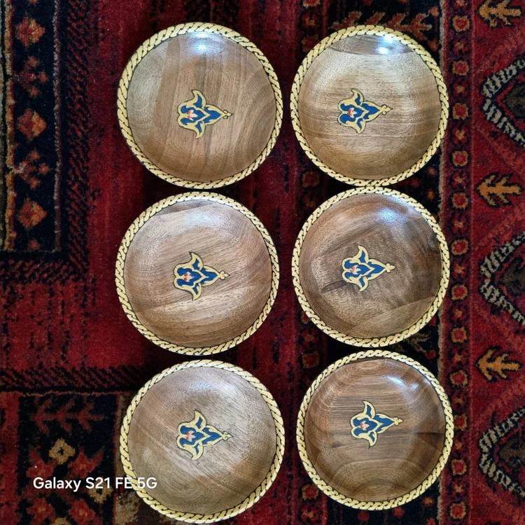 ست ظروف چوبی تذهیب شده