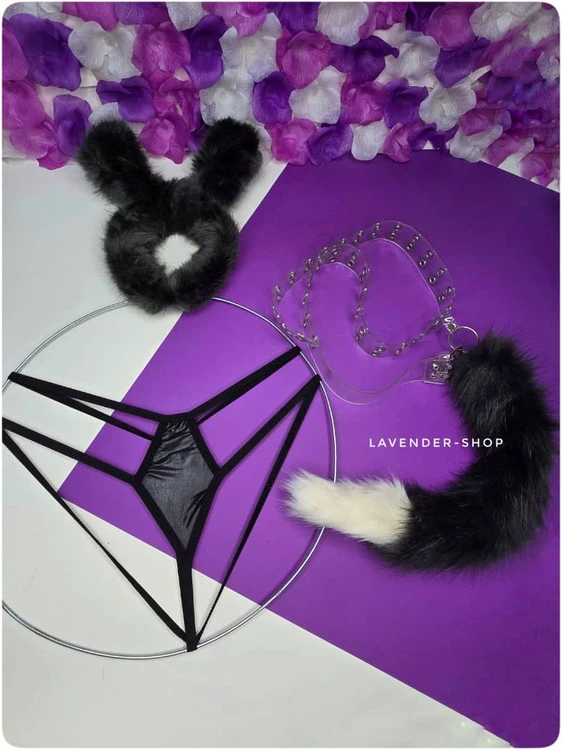 ست فانتزی Bunny Black سه‌تیکه (گوش، دم و شورت لامبادا)