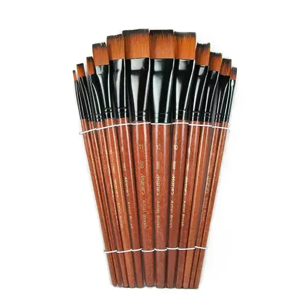 ست قلم موی ماریس 2962 سر تخت دسته کوتاه