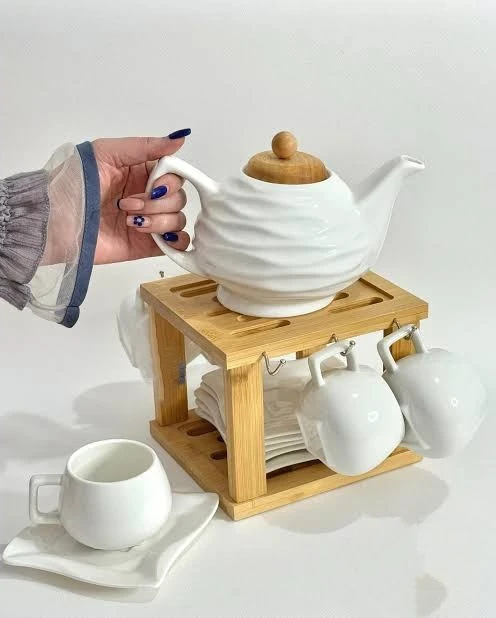 ست قوری نعلبکی و فنجان سرامیکی