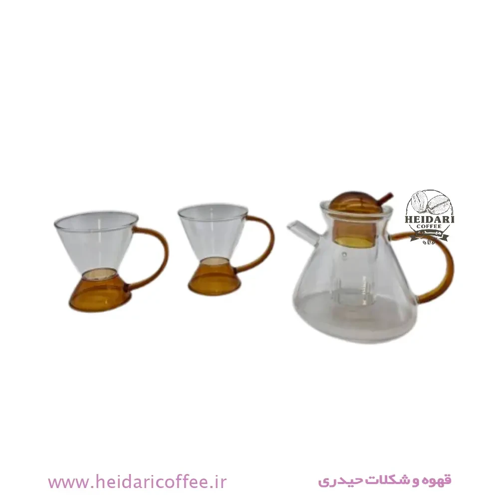 ست قوری و فنجان پیرکس Cabilock (مقاوم به حرارت)