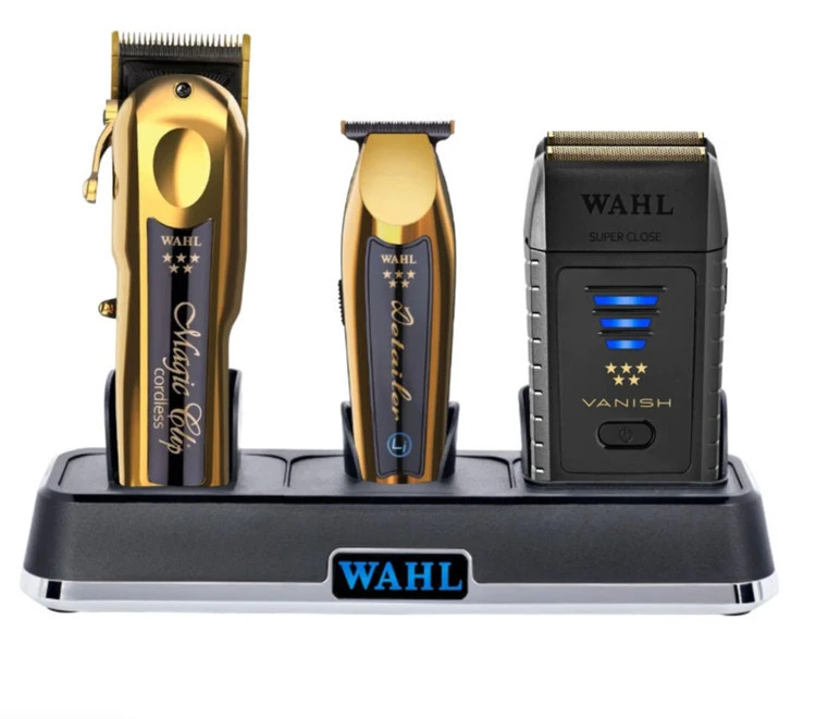 ست ماشین اصلاح، خط زن دیتیلر مجیک کلیپ گلد، و شیور وال (WAHL) اصل اورجینال)