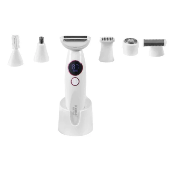 ست ماشین اصلاح ۱۱ کاره بانوان کیمی (Kemei) مدل KM-7101 - ضد آب و دارای نمایشگر LED ‌