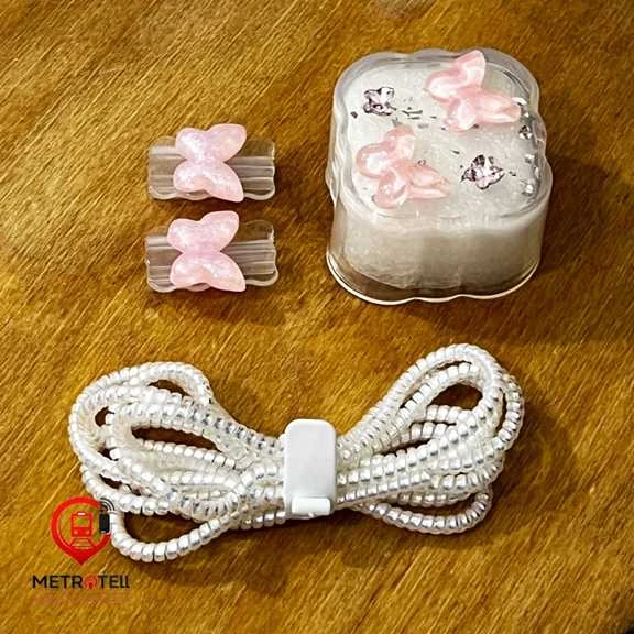 ست محافظ شارژر آیفون 20 وات طرح پروانه شیشه ای