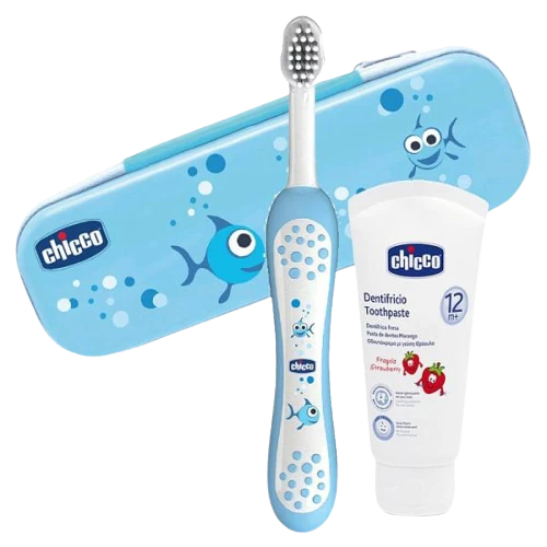 ست مسواک و خمیردندان کودک چیکو Chicco طرح ماهی 1 – 5 سال