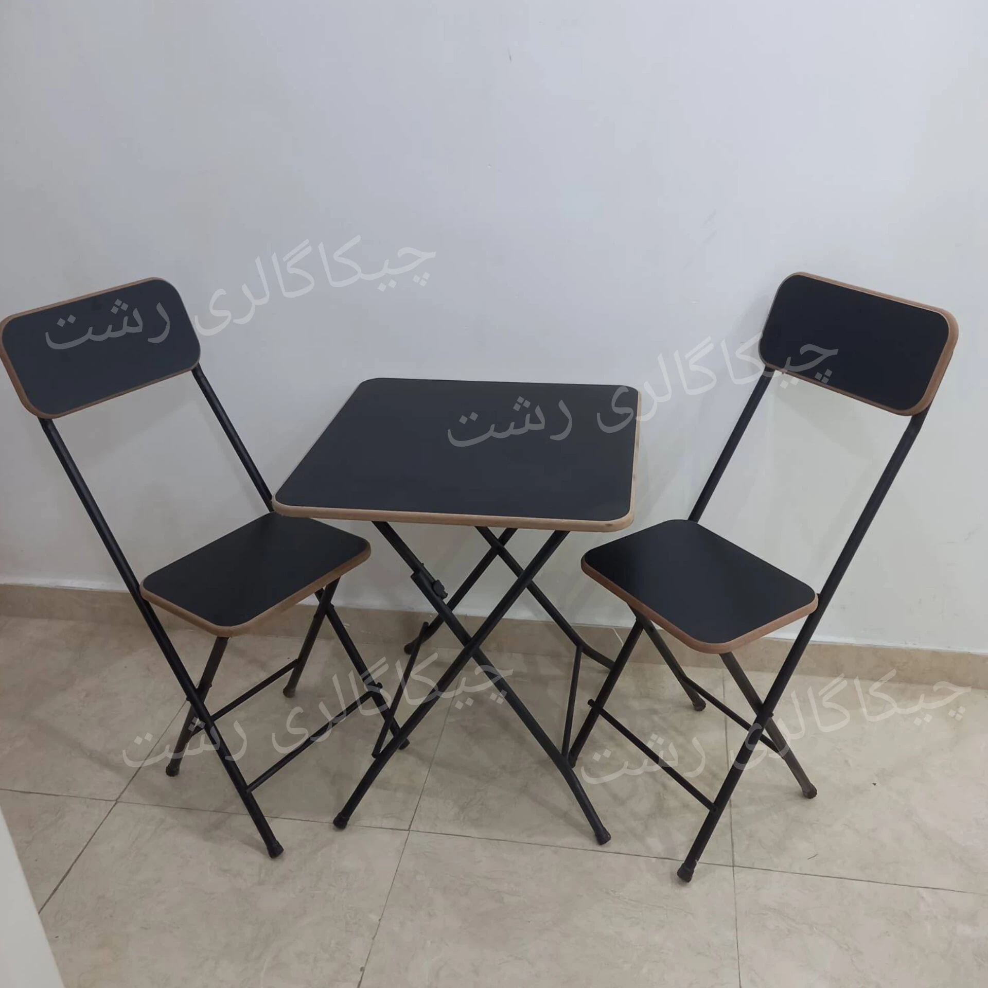 ست میز و صندلی تاشو چوبی(۲نفره)-1