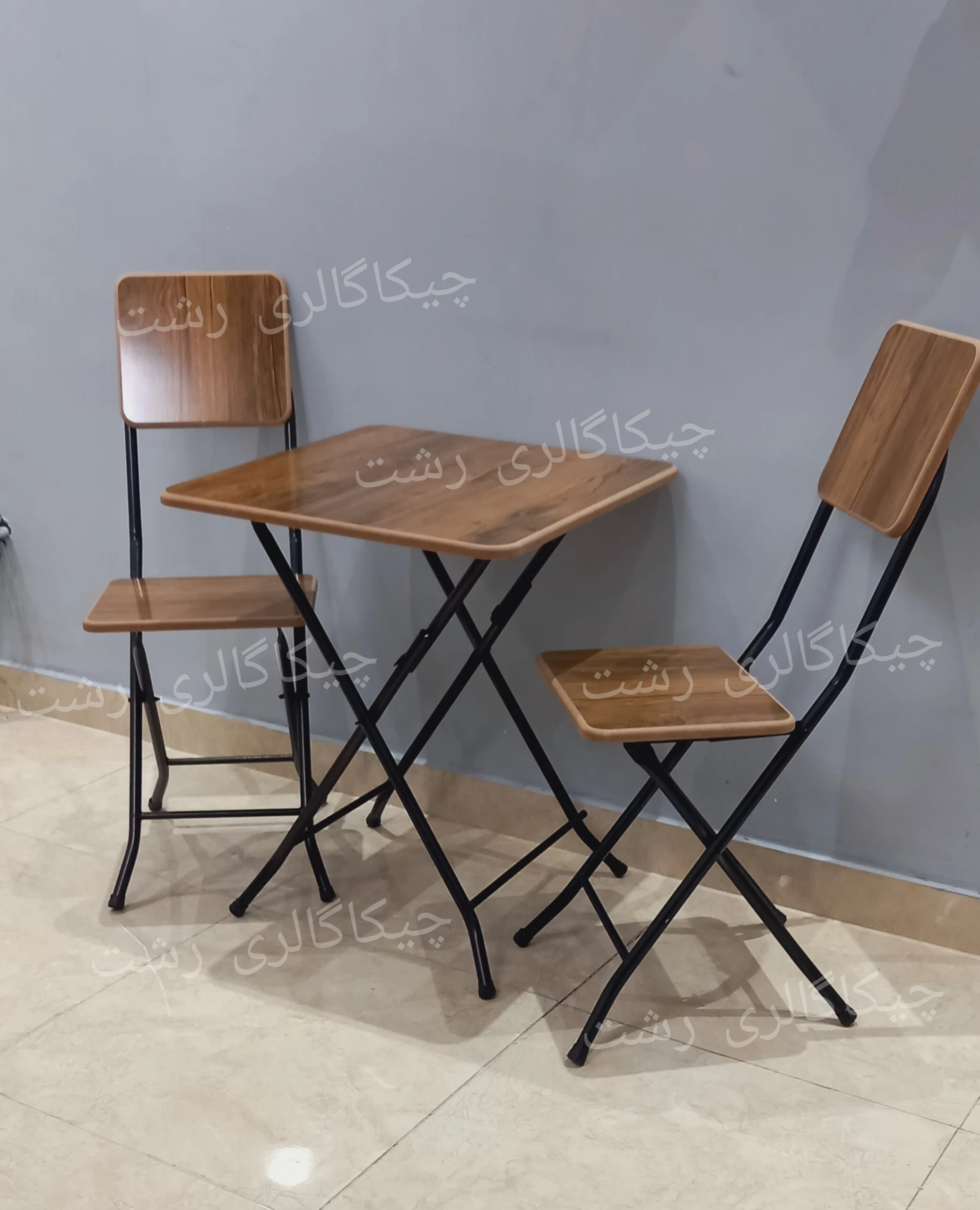 ست میز و صندلی تاشو چوبی(۲نفره)-2
