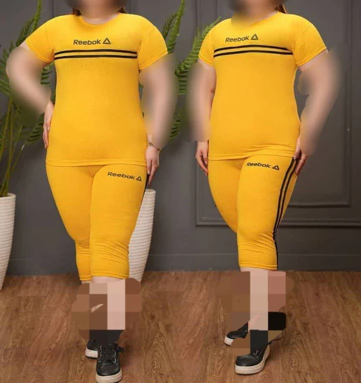 ست ورزشی زنانه ست تیشرت شلوارک زنانه مناسب سایز ۳۸ تا ۴۸