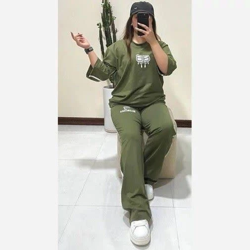 ست ورزشی زنانه ست تیشرت و شلوار نیم بگ ست باشگاهی
