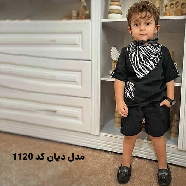 ست پیراهن شلوارک بچگانه پسرانه مدل دیان کد 1120