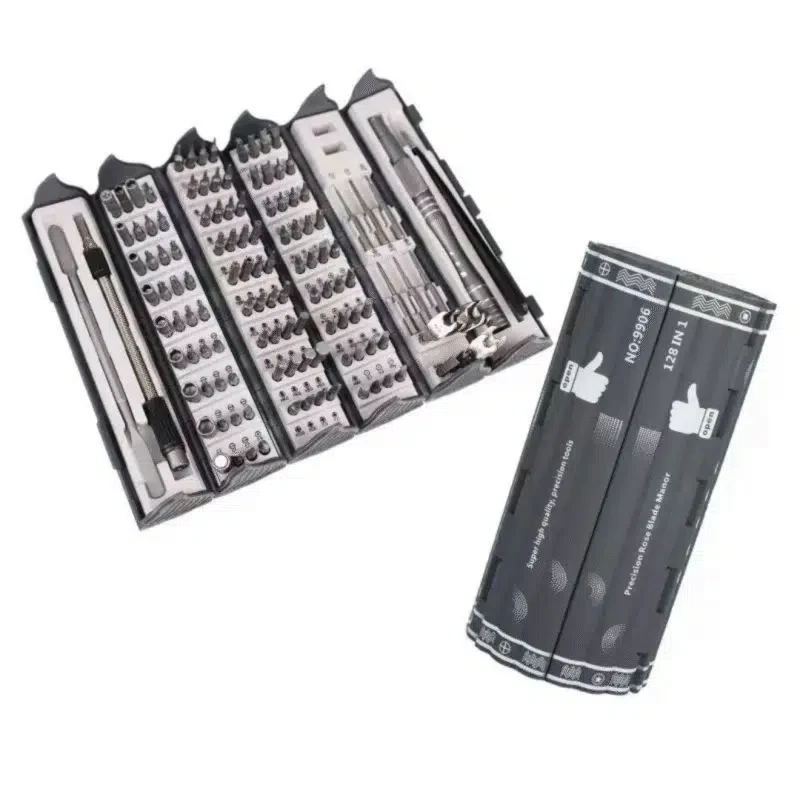 ست پیچ‌گوشتی Precision ۱۲۸-in-1 با فولاد کروم-وانادیوم و قابلیت مگنتیک – جعبه ابزار حرفه‌ای تعمیرات