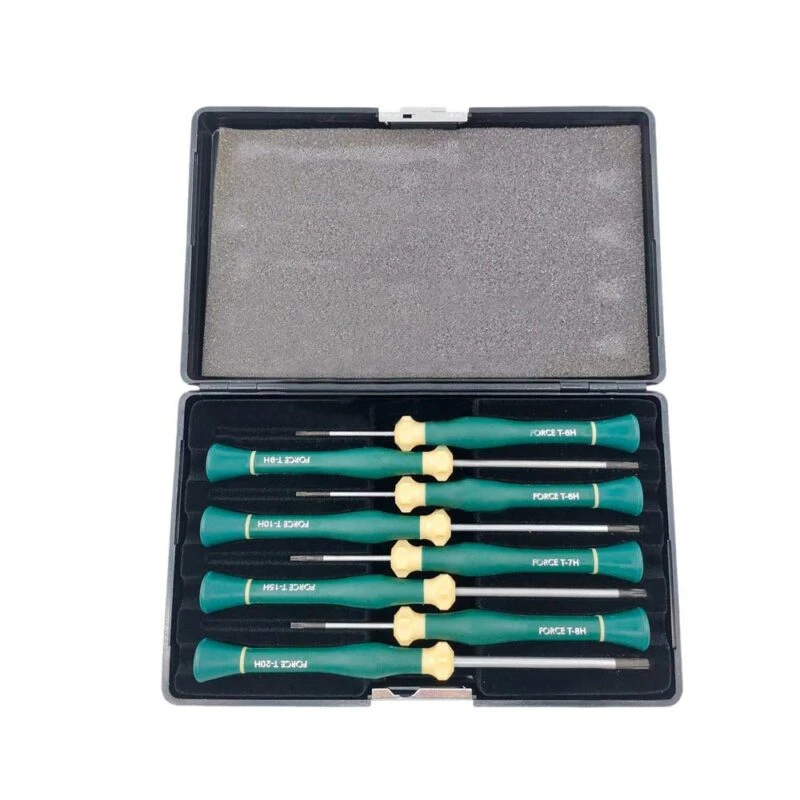 ست پیچ گوشتی ساعتی ستاره ای سوراخ دار 8 عددی مدل F2088T برند FORCE