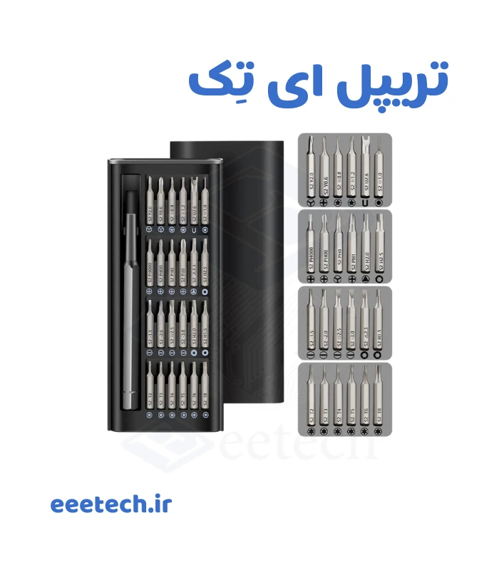 ست پیچ‌ گوشتی ۲۴ تایی موبایل NO.7025A | جعبه مگنتی سبک