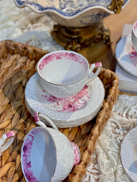 ست چای و قهوه خوری گل برجسته محصول Şahin ترکیه