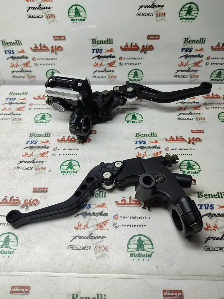 ست کامل پمپ ترمز و قلوه کلاچ اسپرت رنتال cnc انواع موتورسیکلت ها استیل (مشکی)