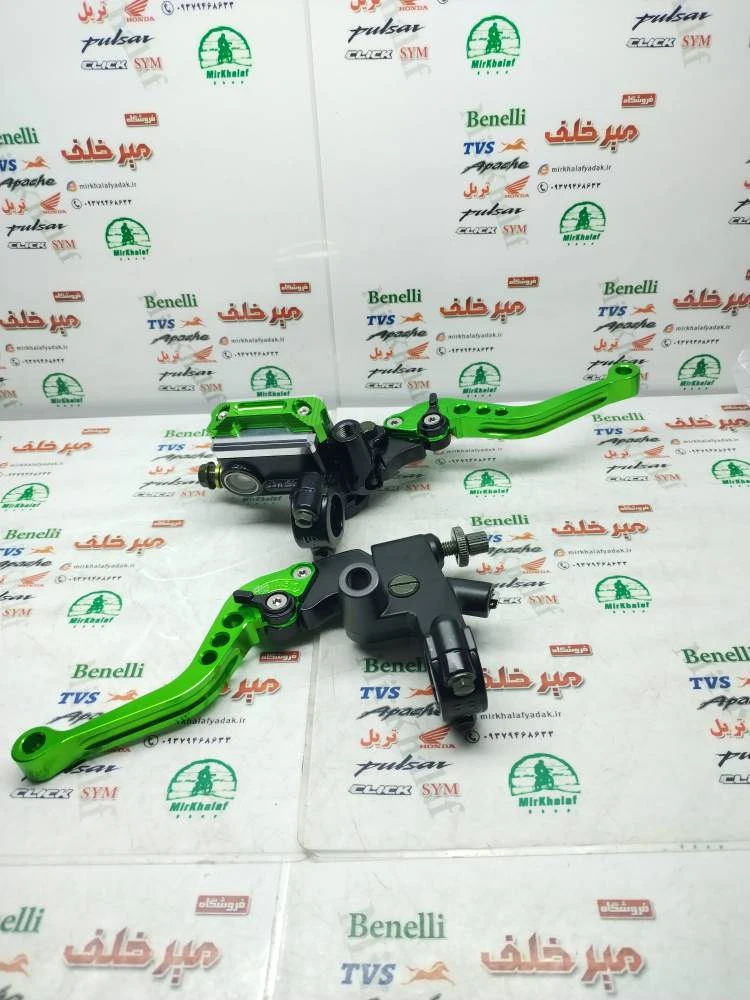 ست کامل پمپ ترمز و قلوه کلاچ اسپرت رنتال cnc انواع موتورسیکلت ها (سبز)