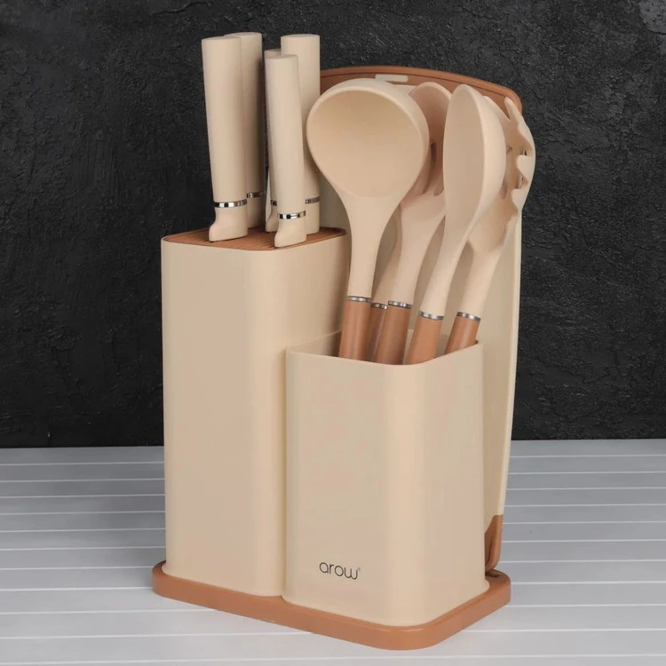 ست کامل چاقو،کفگیر و ملاقه و تخته گوشت arow ترکیه مدل venita