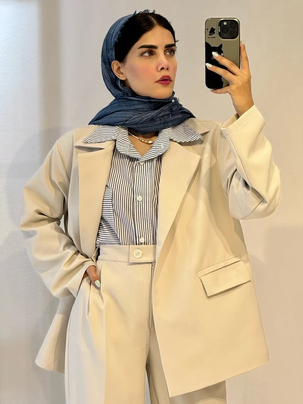 ست کت و شلوار زنانه کلاسیک جنس کرپ