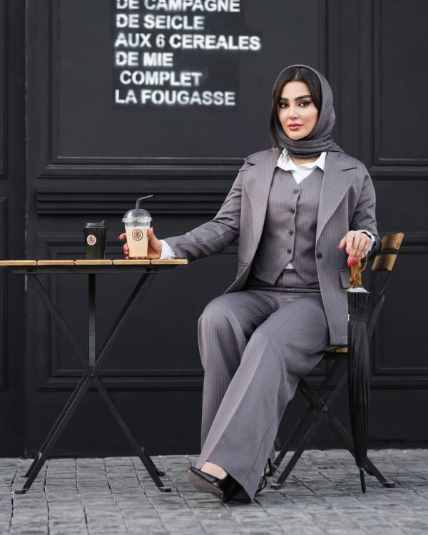 ست کت و شلوار و جلیقه فاستونی رسمی زنانه