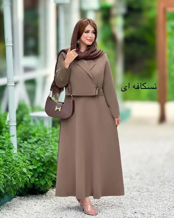 ست کت ودامن ایدان،جنس مازراتی کرپ باربی درجه یک،فری سایز۳۸ تا۴۸