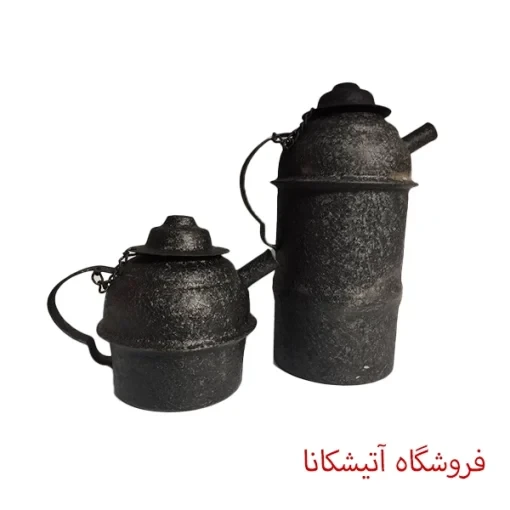 ست کتری و قوری ذغالی شاموتی ۳ لیتری