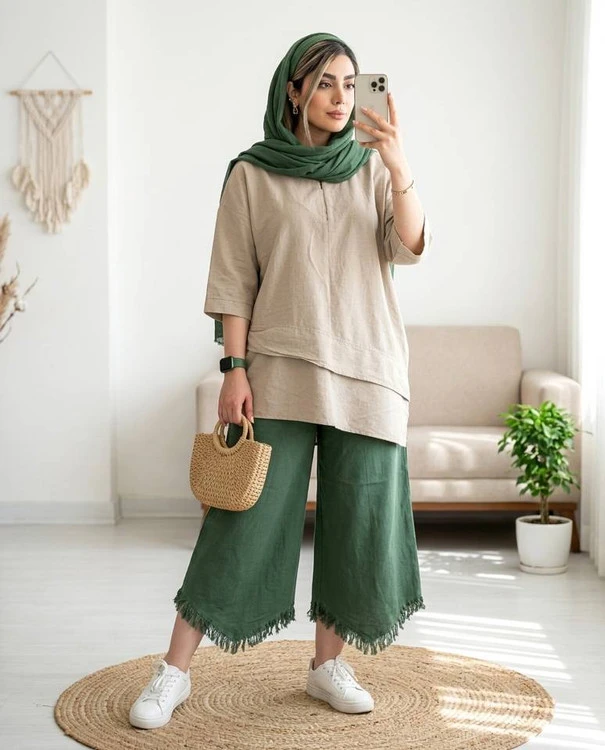 ست کراپ+شلوار