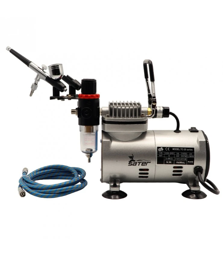 ست کمپرسور حرفه ای و ایربراش ساتر مدل SATER S-20BK