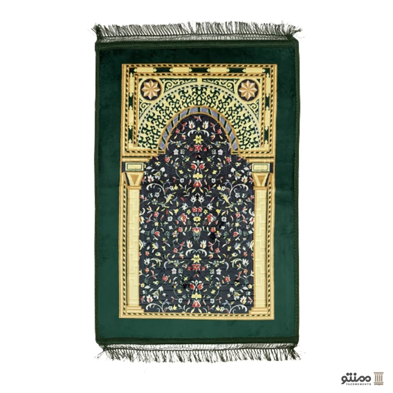 سجاده نماز مخمل رنگ سبز سایز 80*120 سانتی متر