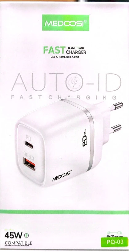 سر شارژر اورجینال 45W با کابل MEDOOSI مدل PQ-03
