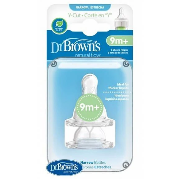سر شیشه دهانه باریک دکتر براونز در سایز نه ماه چاکدار مایعات غلیظ Dr Brown’s
