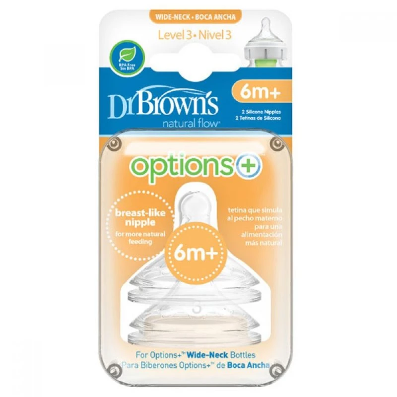 سر شیشه دهانه عریض پلاس دکتر براونز در سایز 6 ماه Dr Brown’s