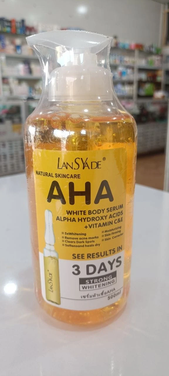 سرم بدن AHA لنساید — پوست روشن‌تر و نرم‌تر در روتین بدنی lansayde