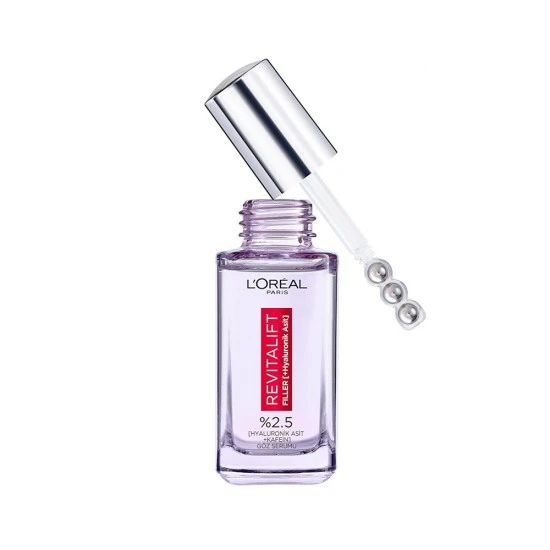 سرم دور چشم پر کننده خطوط لورآل پاریس LOREAL PARIS مدل REVITALIFT FILLER حاوی هیالورونیک اسید 2.5% حجم 20 میل
