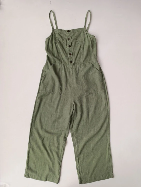 سرهمی لینن زنانه اسلش برند اولد ناوی OLD NAVY استوک اورجینال رنگ سبز پسته ای