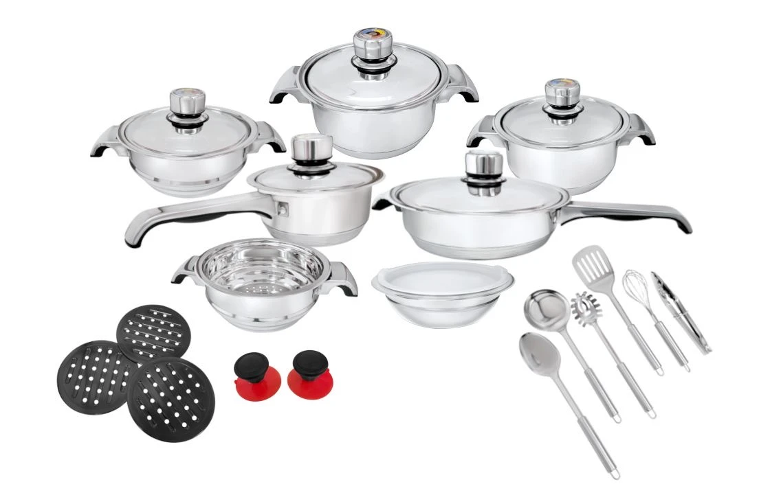 سرويس قابلمه استيل ۲۴ تکه برند مایر هوف | MAYERHOFF 24 Piece Stainless Steel